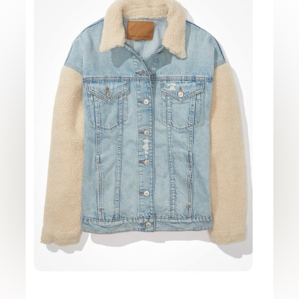 Denim sherpa trucker jacket